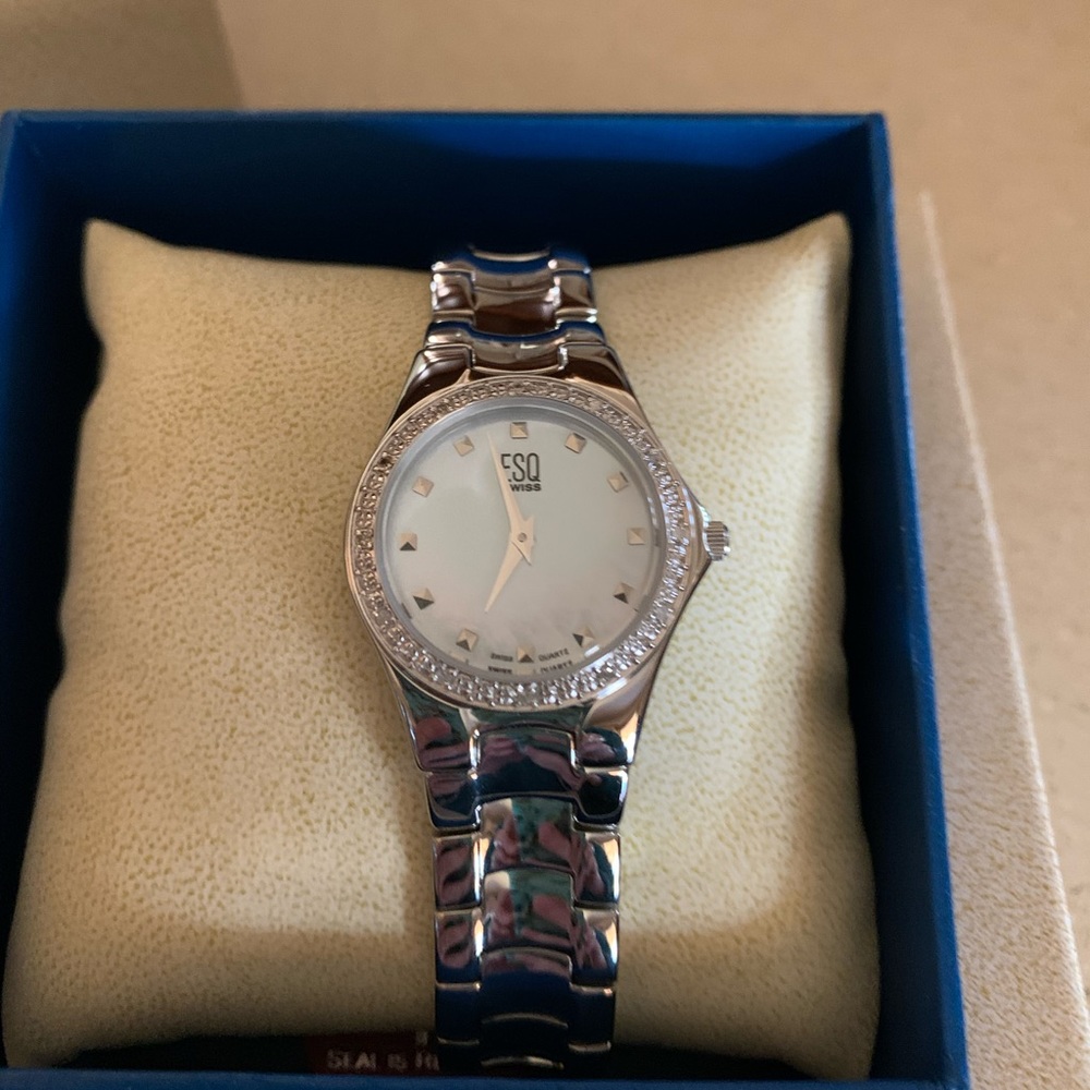 BNIB Genuine ESQ by Movado women’s watch in silver